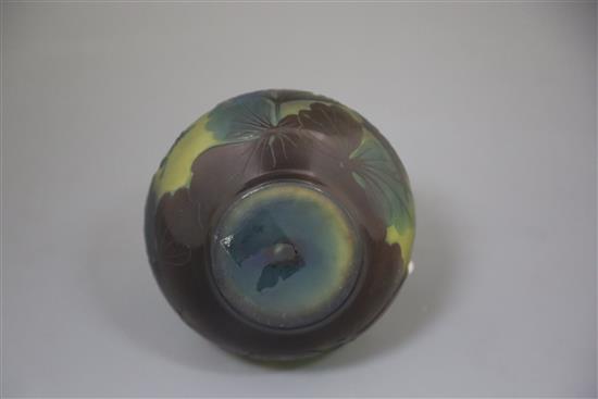A Galle cameo glass globular vase, c.1910, H. 14.5cm
